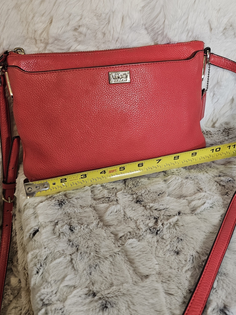 Coach Coral Pink Pebble Leather Crossbody Bag - Picture 16 of 16